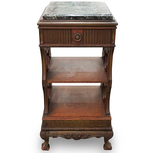 ANTIQUE MARBLE TOP NIGHTSTANDDESCRIPTION: