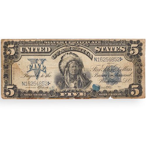 1899 5 SILVER CERTIFICATE INDIAN 391c55