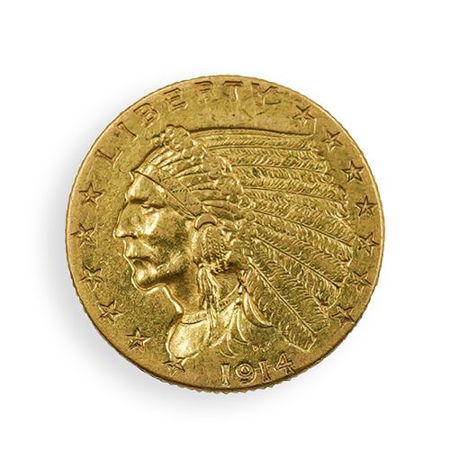 1914-D $2.5 INDIAN HEAD GOLD COINDESCRIPTION: