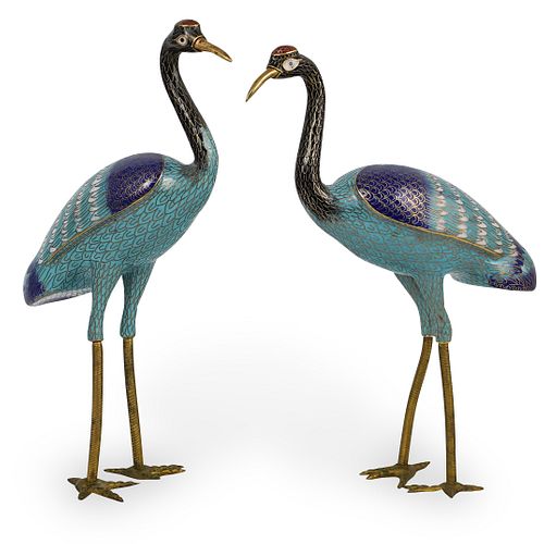 PAIR OF CHINESE CLOISONNE CRANESDESCRIPTION  391ca3
