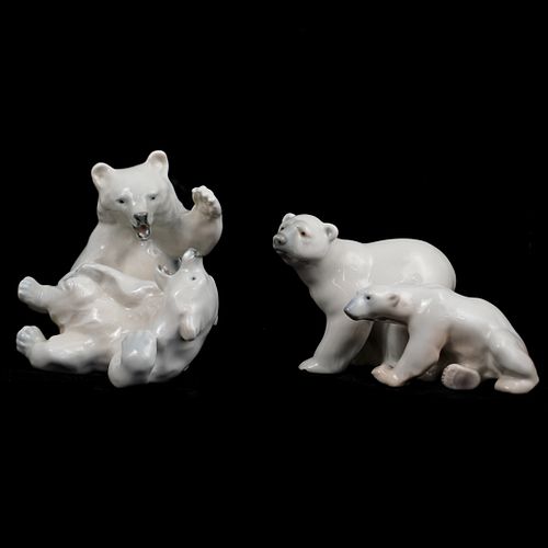 (3 PC) LOT OF PORCELAIN POLAR BEARSDESCRIPTION: