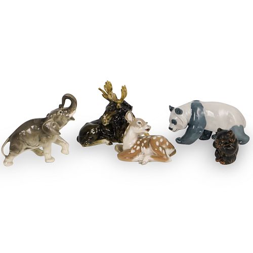 (5 PC) PORCELAIN ANIMAL COLLECTIONDESCRIPTION: