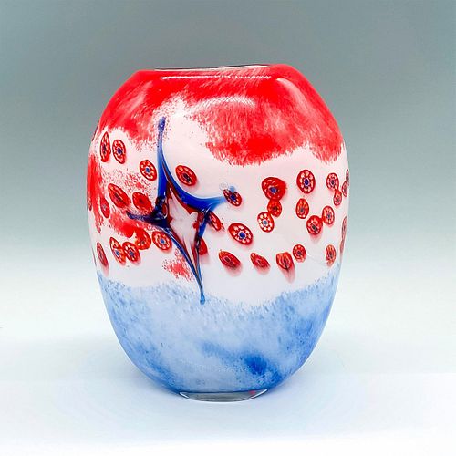 MURANO ART GLASS RED, WHITE, AND