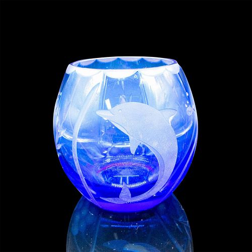 LENOX COBALT BLUE ETCHED GLASS 391d72