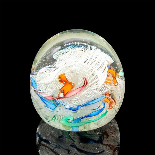 MURANO RIBBON PATTERNED GLASS PAPERWEIGHTClear 391d93