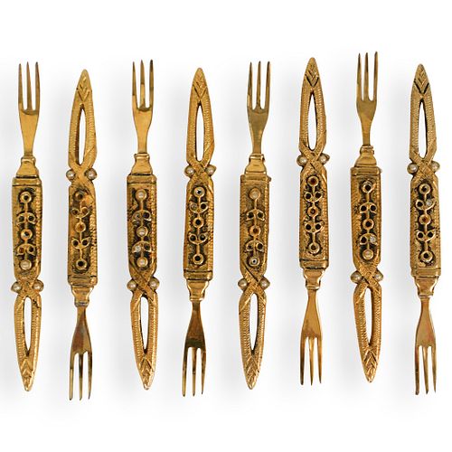  8 PC GOLD PLATED MINIATURE FORKSDESCRIPTION  391dce