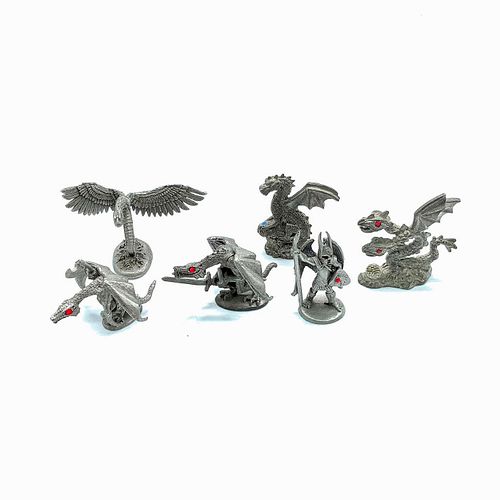 6PC VINTAGE PEWTER FANTASY DUNGEONS 391e3b