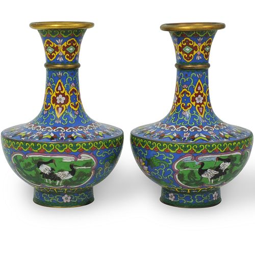 PAIR OF CHINESE CLOISONNE ENAMEL 391f9e