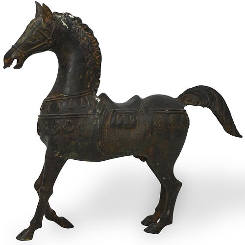 ANTIQUE CHINESE BRONZE HORSE SCULPTUREDESCRIPTION  391fa4