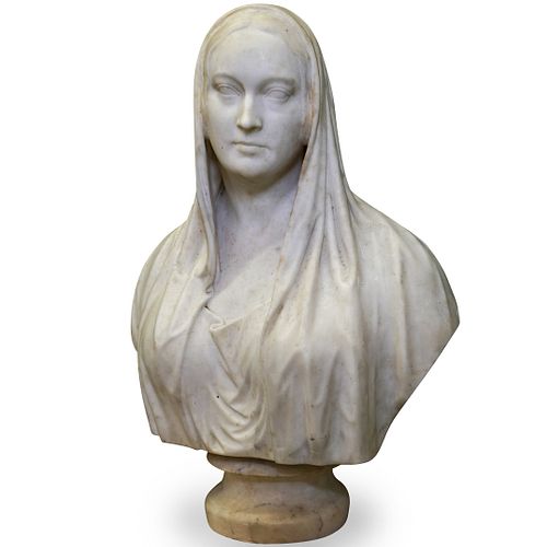 ANTIQUE D'ORSAY SCULP MARBLE BUSTDESCRIPTION: