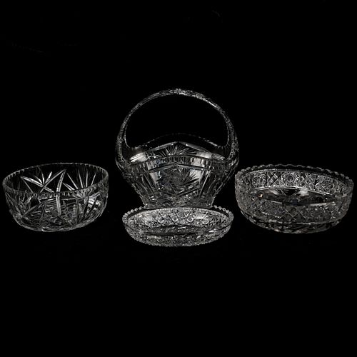 (4 PC) AMERICAN BRILLIANT CRYSTAL