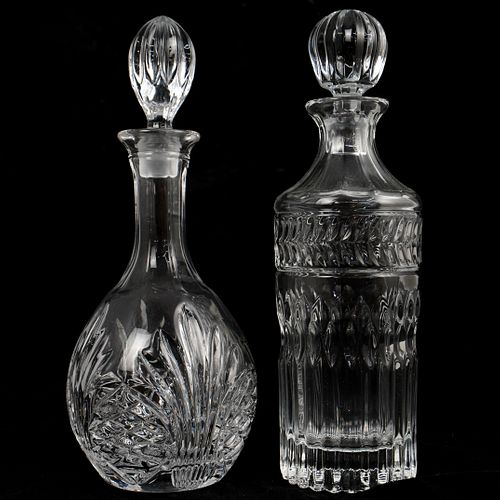 (2 PC) CRYSTAL CUT DECANTERSDESCRIPTION: