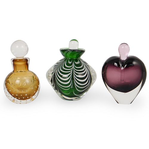  3 PC PERFUME BLOWN GLASS GROUPINGDESCRIPTION 3 39202e