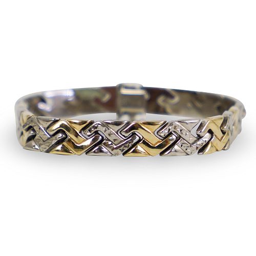 STERLING AND GOLD TWO TONED BRACELETDESCRIPTION  39203a
