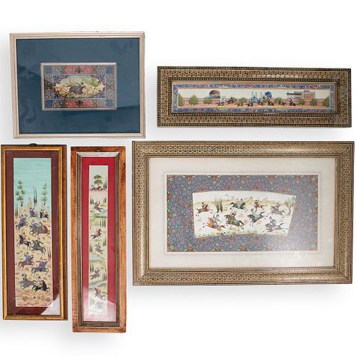  5 PC PERSIAN PAINTINGS ON BONEDESCRIPTION  39204f