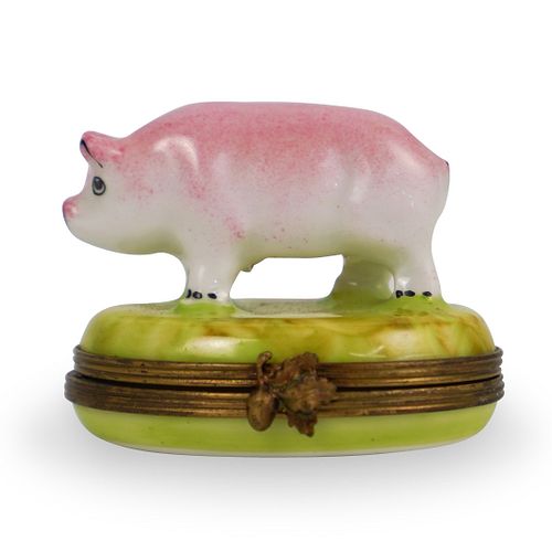 LIMOGES PEINT MAIN PIG TRINKET 3920b7