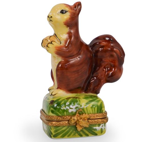 LIMOGES PORCELAIN SQUIRREL TRINKET 3920b8