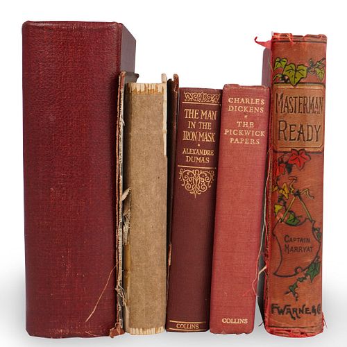  5 PC ANTIQUE BOOK COLLECTIONDESCRIPTION  3920ea