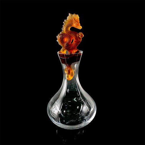 LALIQUE CRYSTAL DECANTER WITH AMBER