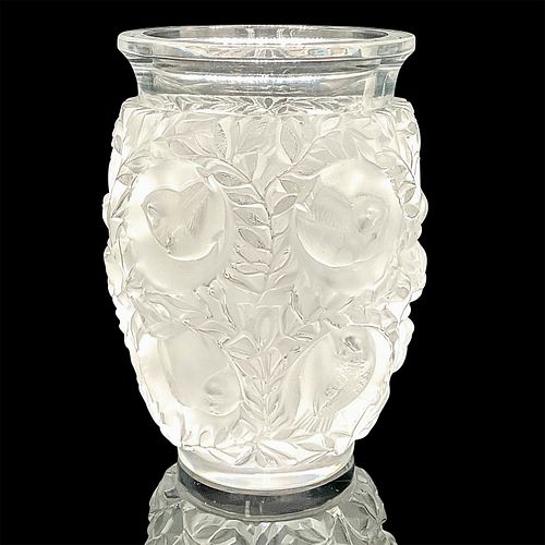 LALIQUE CRYSTAL BIRD VASE, BAGATELLEA