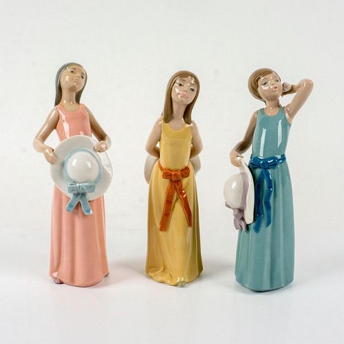3PC LLADRO PORCELAIN GIRL FIGURINESGlossy