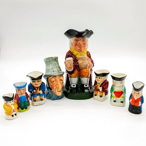 8PC TOBY & CHARACTER JUG SETGlazed,