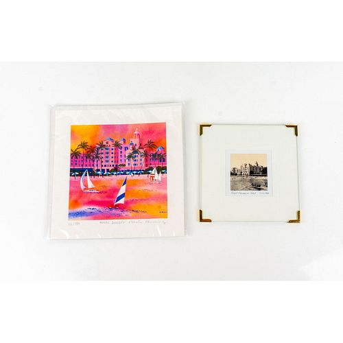 2PC HAWAIIANA ROYAL HAWAIIAN HOTEL ART,