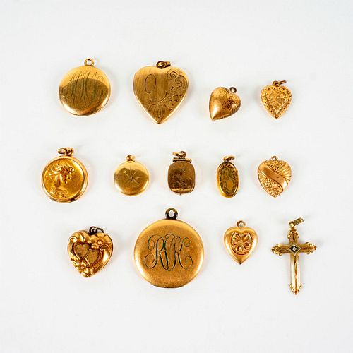 13PC GOLD FILLED AND PLATED LOCKET 394d46