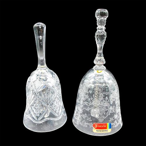 2PC VINTAGE GLASS DINNER BELLSClear,