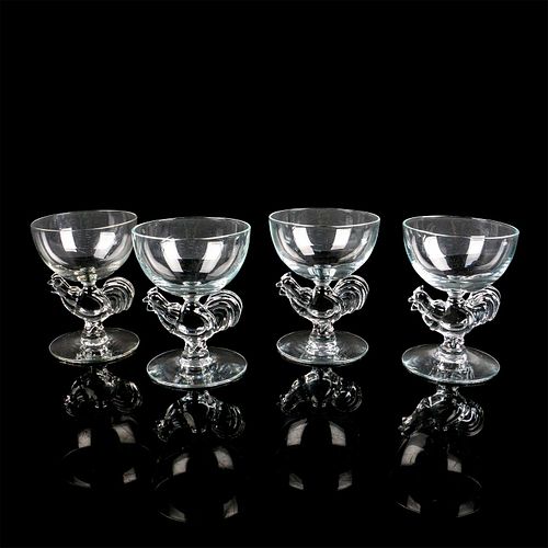 4PC SET OF WINE GLASSES WITH CHICKEN