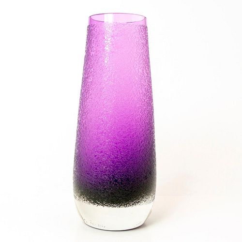 VINTAGE PURPLE CRACKLE GLASS BUD VASEPurple