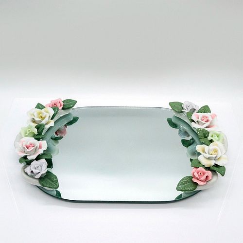 VINTAGE FIGURAL ROSE VANITY TRAY