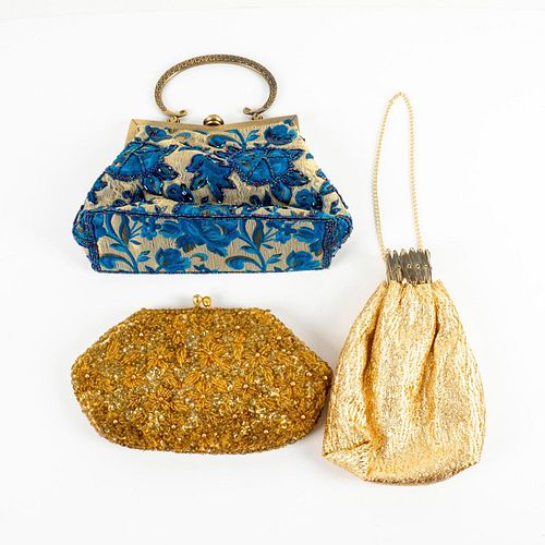 3PC VINTAGE BEADED AND EMBROIDERED PURSES1