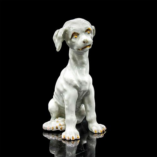 ANTIQUE ROYAL VIENNA PORCELAIN DOG FIGURINEWhite