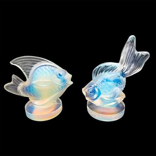 2PC VINTAGE SABINO OPALESCENT GLASS