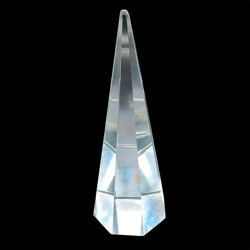 VINTAGE GLASS OCTAGON CONE PAPERWEIGHTMultifaceted  394fb8