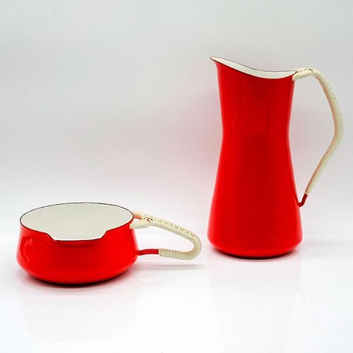 2PC DANSK DESIGNS SCARLET ENAMEL 394fdb