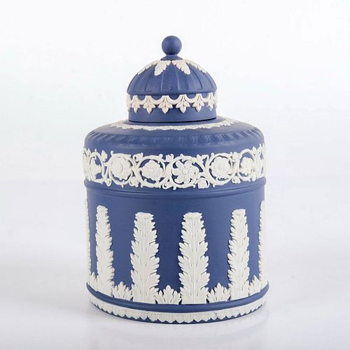 WEDGWOOD BLUE JASPERWARE TEA CADDY 395011