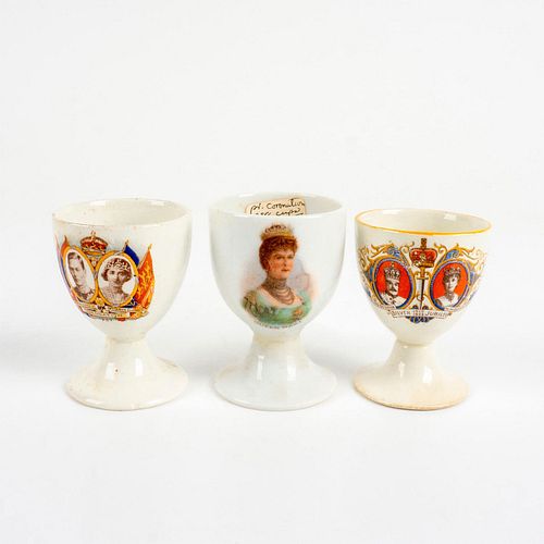 3PC VINTAGE EGG CUPS, CORONATION