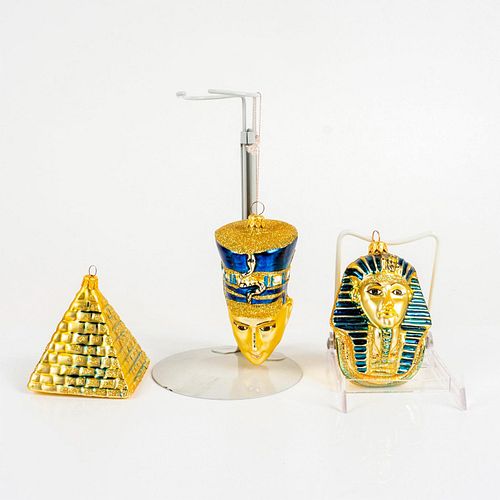 3PC EGYPTIAN SET OF GLASS CHRISTMAS