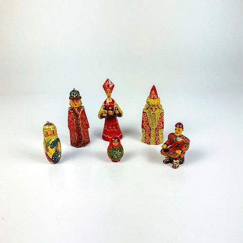 6PC VINTAGE RUSSIAN FESTIVE HOLIDAY 39509a