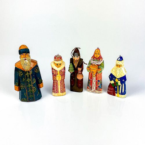 5PC VINTAGE RUSSIAN HOLIDAY ORNAMENT 39509c