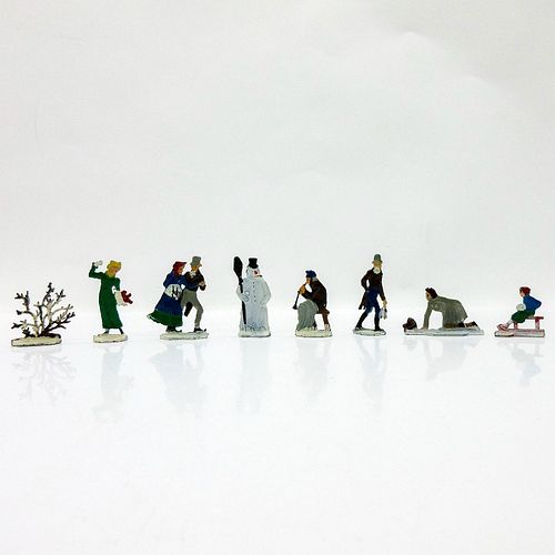 8PC VINTAGE TIN FIGURES WINTER 3950db