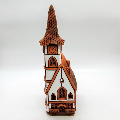 VINTAGE ART POTTERY CHURCH TEALIGHT 39513d