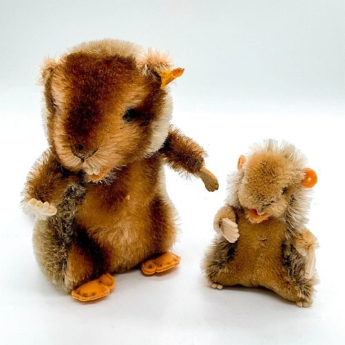 TWO STEIFF STUFFED ANIMAL NAGY THE BEAVER