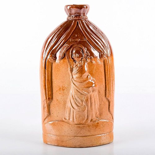 DOULTON & WATTS LAMBETH STONEWARE FLASK,