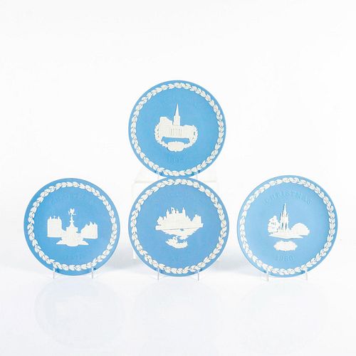 4PC WEDGWOOD PALE BLUE JASPERWARE,