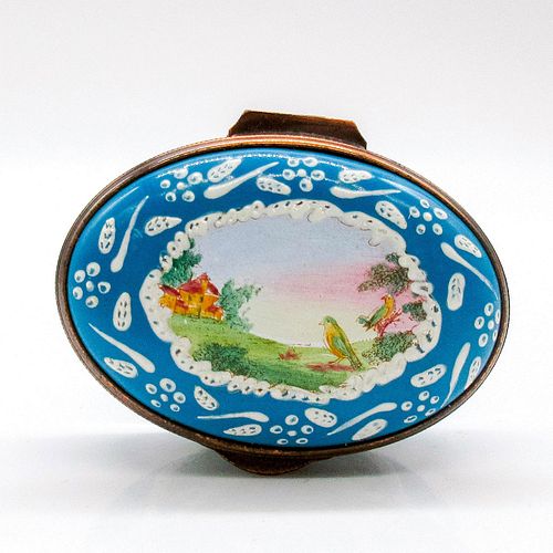 STAFFORDSHIRE ENAMELS TRINKET BOX, HISTORIC