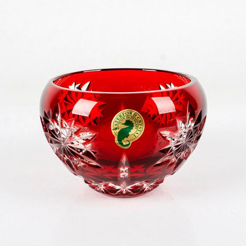 WATERFORD RUBY CRYSTAL BOWL, SNOW