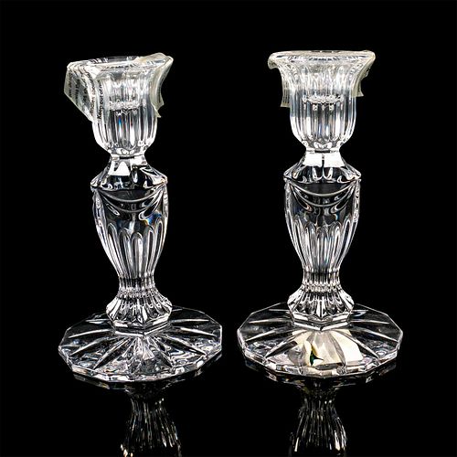 PAIR OF WATERFORD CRYSTAL CANDLESTICKS,